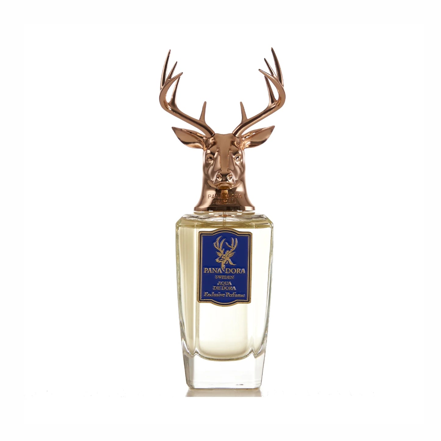 Aqua de Dora Flakon von Pana Dora – luxuriöses Design mit bronzefarbenem Hirschkopf-Verschluss