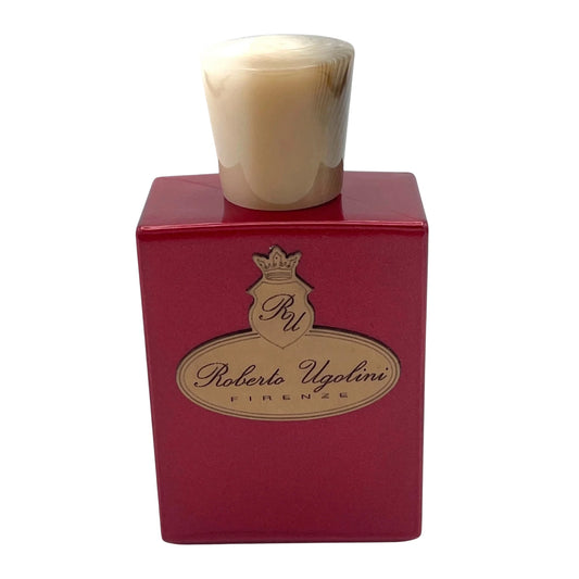 Roberto Ugolini 17 Rosso Parfumflakon – tiefrotes Design mit elfenbeinfarbener Kappe und Goldlabel