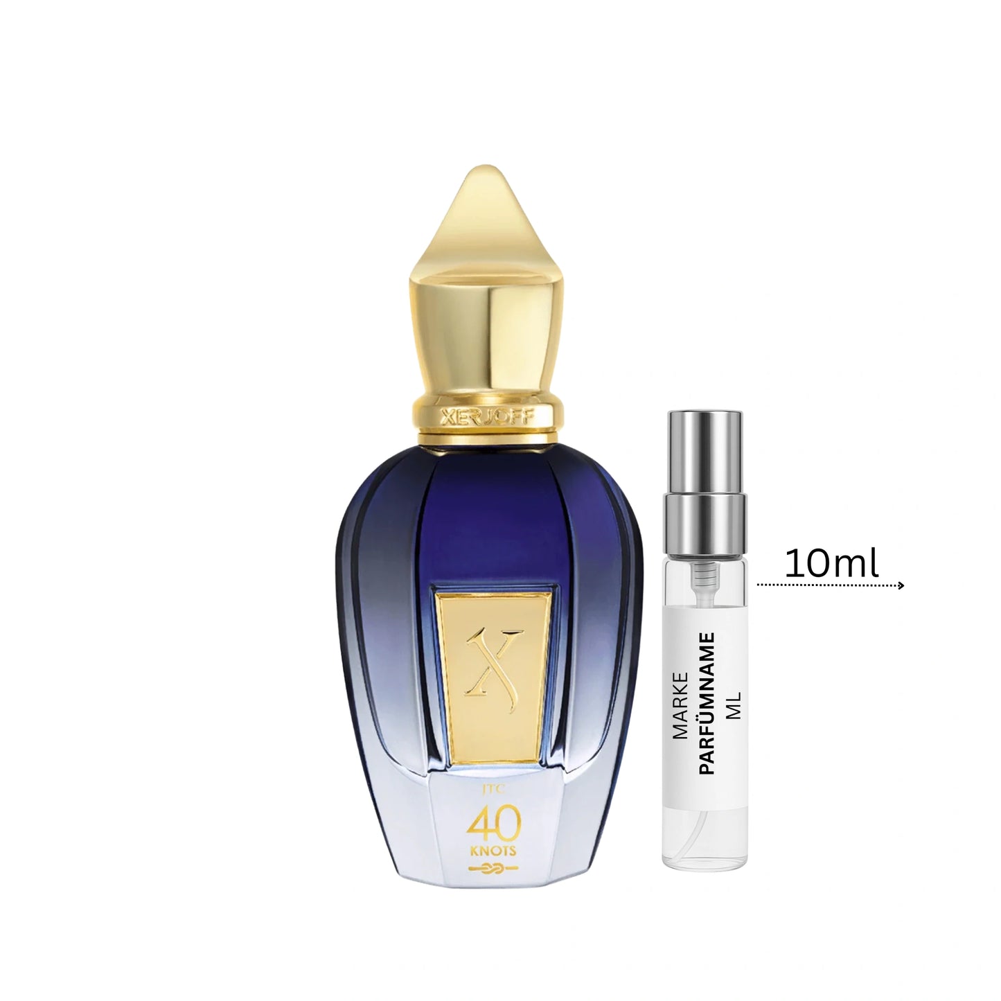 Xerjoff 40 Knots Eau de Parfum Probe 10 ml, große Duftprobe aus Glas mit Aluminium-Sprühkopf, ideal für Sommer, Urlaub und Liebhaber maritimer Düfte