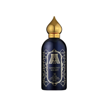 Attar Collection Khaltat Night Eau de Parfum Flakon freigestellt auf weißem Hintergrund – süß-orientalischer Unisexduft mit Kirsche, Apfel, Vanille und Amber