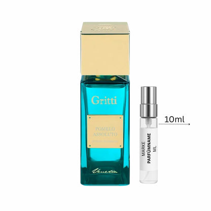 Gritti Pomelo Assoluto Extrait de Parfum Probe 10 ml, große Duftprobe aus Glas mit Aluminium-Sprühkopf, ideal für Frühling, Sommer und den Alltag