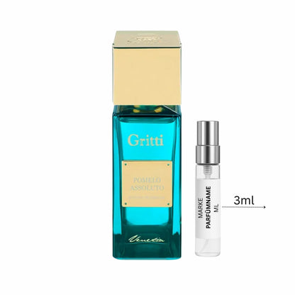 Gritti Pomelo Assoluto Duftprobe 3 ml, hochwertige Parfum-Abfüllung aus Glas, ideal zum Kennenlernen des frischen zitrisch-maritimen Unisexdufts