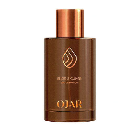 Ojar Encens Cuivre Eau de Parfum Flakon freigestellt auf weißem Hintergrund – orientalisch-würziger Unisexduft mit Weihrauch, Harzen, Vanille und Amber