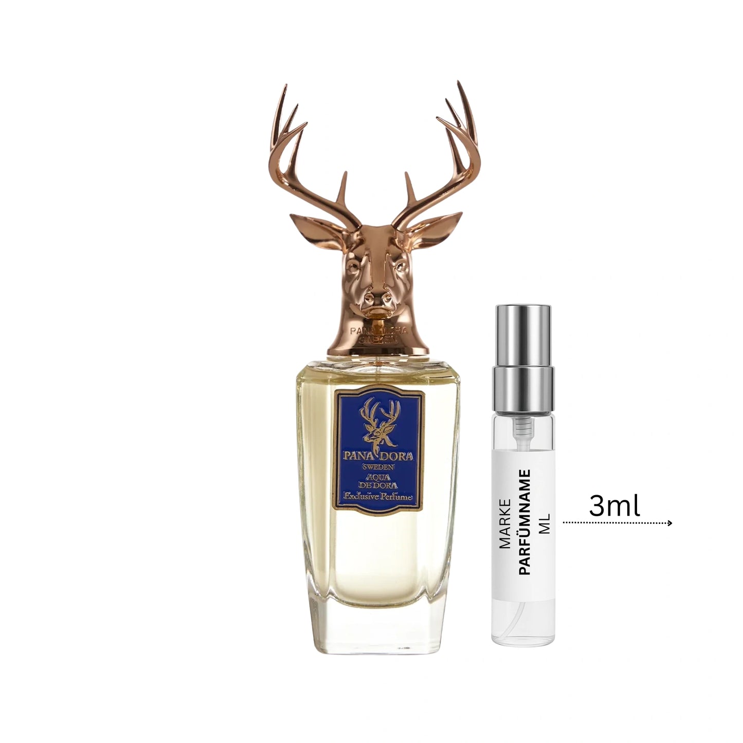 Pana Dora Aqua de Dora Duftprobe 3 ml, hochwertige Parfum-Abfüllung aus Glas, ideal zum Kennenlernen des frischen aquatisch-zitrischen Unisexdufts