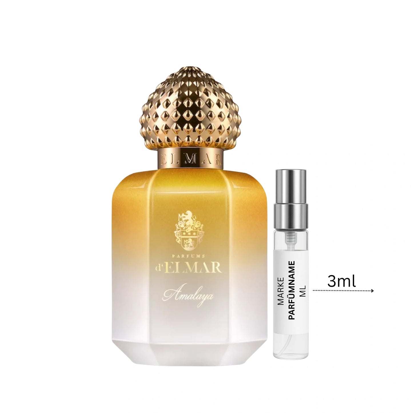 Parfums d’Elmar Amalaya Duftprobe 3 ml, hochwertige Parfum-Abfüllung aus Glas, ideal zum Kennenlernen des pudrig-süßen und eleganten Unisexdufts