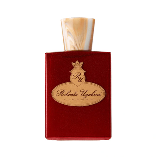 Parfumflakon von Roberto Ugolini 17 Rosso Extrait de Parfum, floral-fruchtiger Unisexduft mit italienischer Eleganz, freigestelltes Produktbild auf weißem Hintergrund