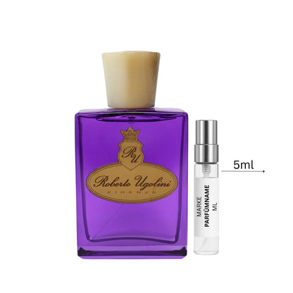 Roberto Ugolini Marzocco Eau de Parfum Probe 5 ml, hochwertige Duftprobe mit mehreren Anwendungen, Glasprobe mit Sprühkopf neben dem Originalflakon