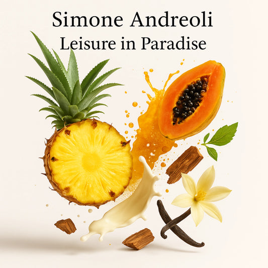 Duftkomposition Leisure in Paradise – exotische Noten von Ananas, Papaya, Kokosmilch, Vanille & karibischen Hölzern