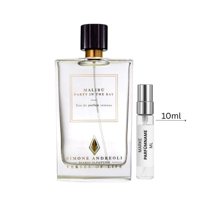 Simone Andreoli Malibù Party in the Bay Eau de Parfum Probe 10 ml, große Duftprobe aus Glas mit Aluminium-Sprühkopf, ideal für Sommer, Urlaub und Reisen