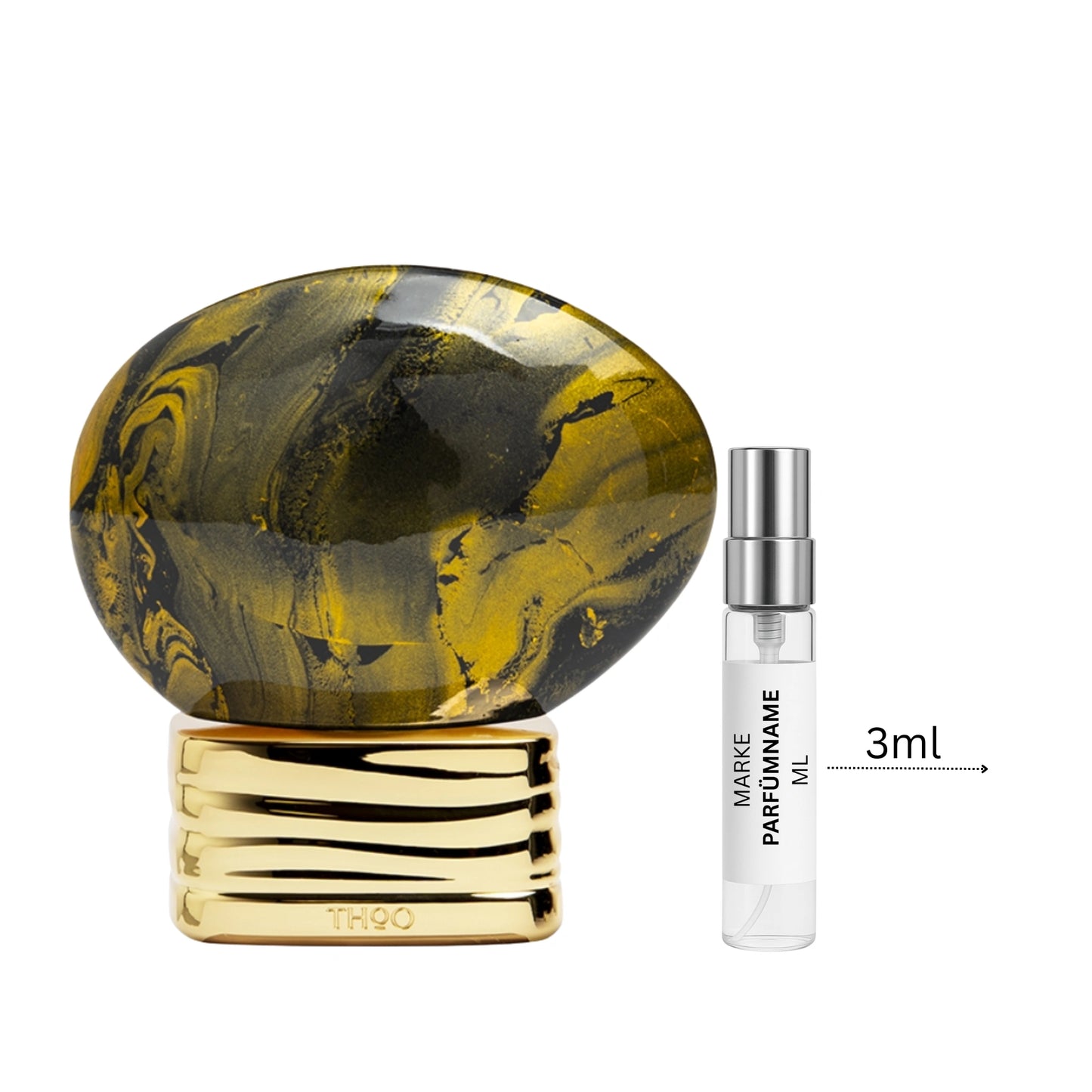 The House of Oud Dates Delight Parfümprobe 3 ml neben Flakon – warmer, süßer Nischenduft mit Honig, Labdanum, Benzoe und Oud