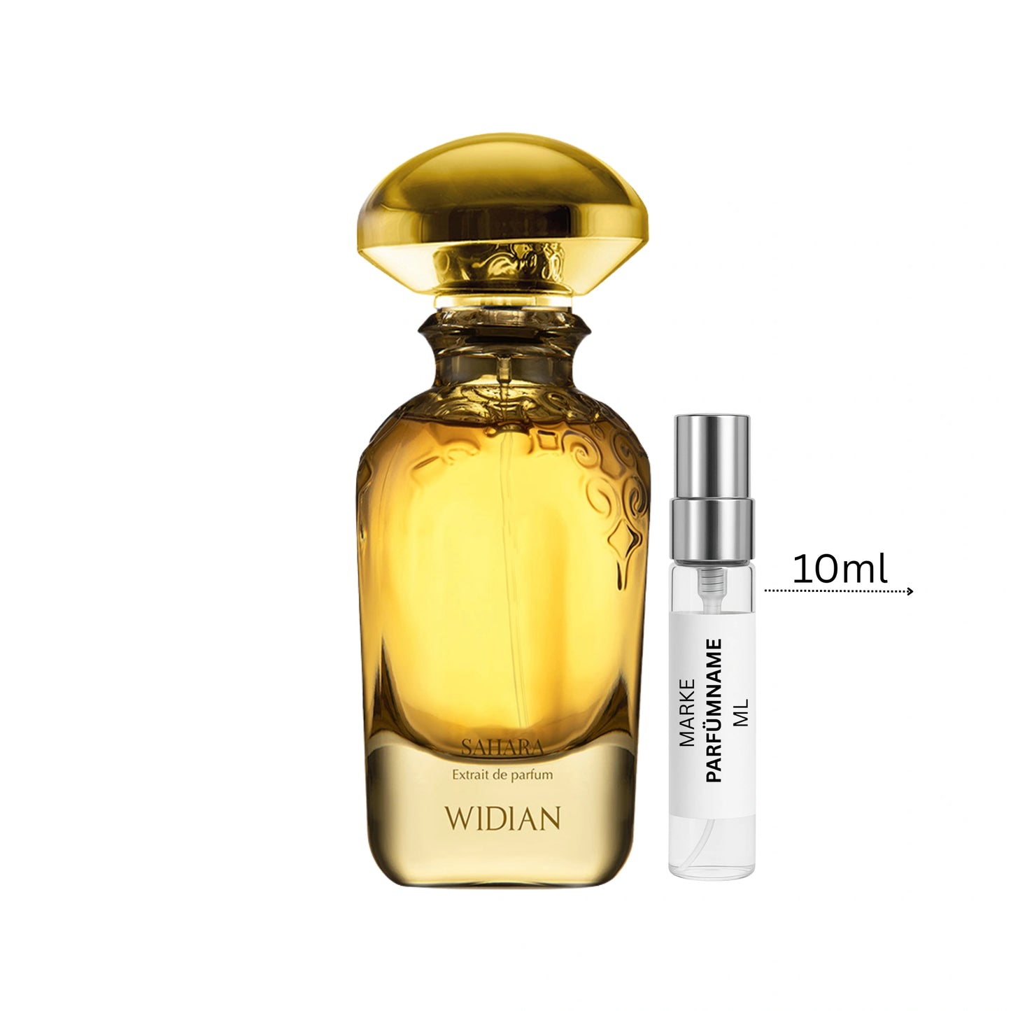 Widian Sahara Extrait de Parfum Probe 10 ml, große Duftprobe aus Glas mit Aluminium-Sprühkopf, ideal für Abend, besondere Anlässe und Liebhaber orientalischer Düfte