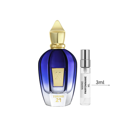 Xerjoff Torino 21 Duftprobe 3 ml, hochwertige Parfum-Abfüllung aus Glas, ideal zum Kennenlernen des frischen grünen Unisexdufts
